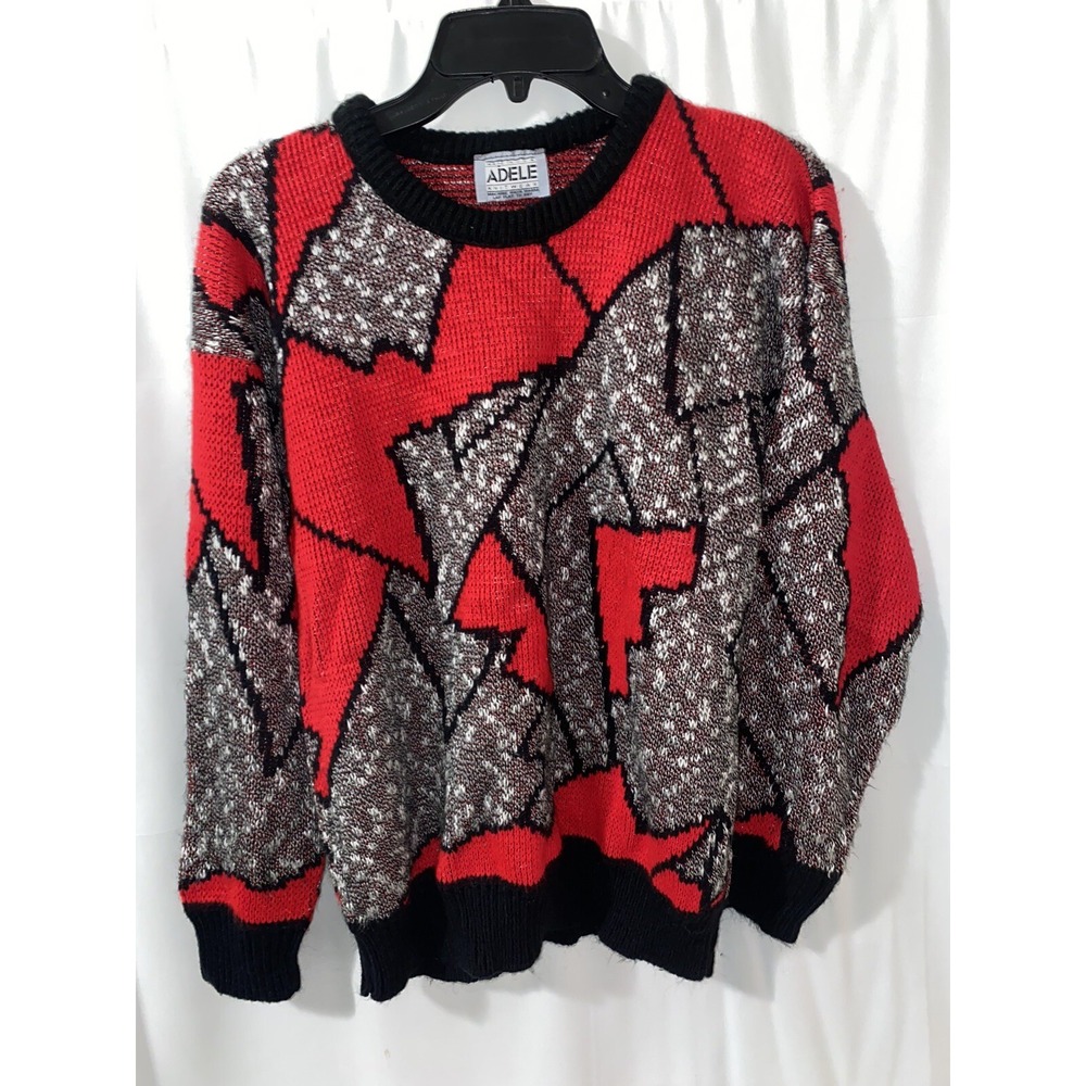 Vintage‎ Adele Knitwear Sweater Geometric Shapes Women's Made in USA